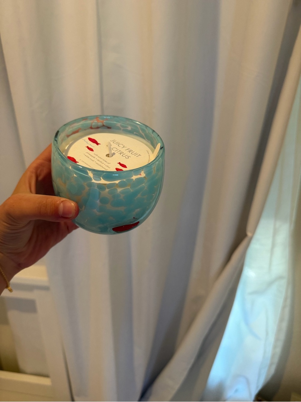 Anthropologie Candied Fish Summer Icon Fruity Juicy Fruit & Citrus Glass Candle